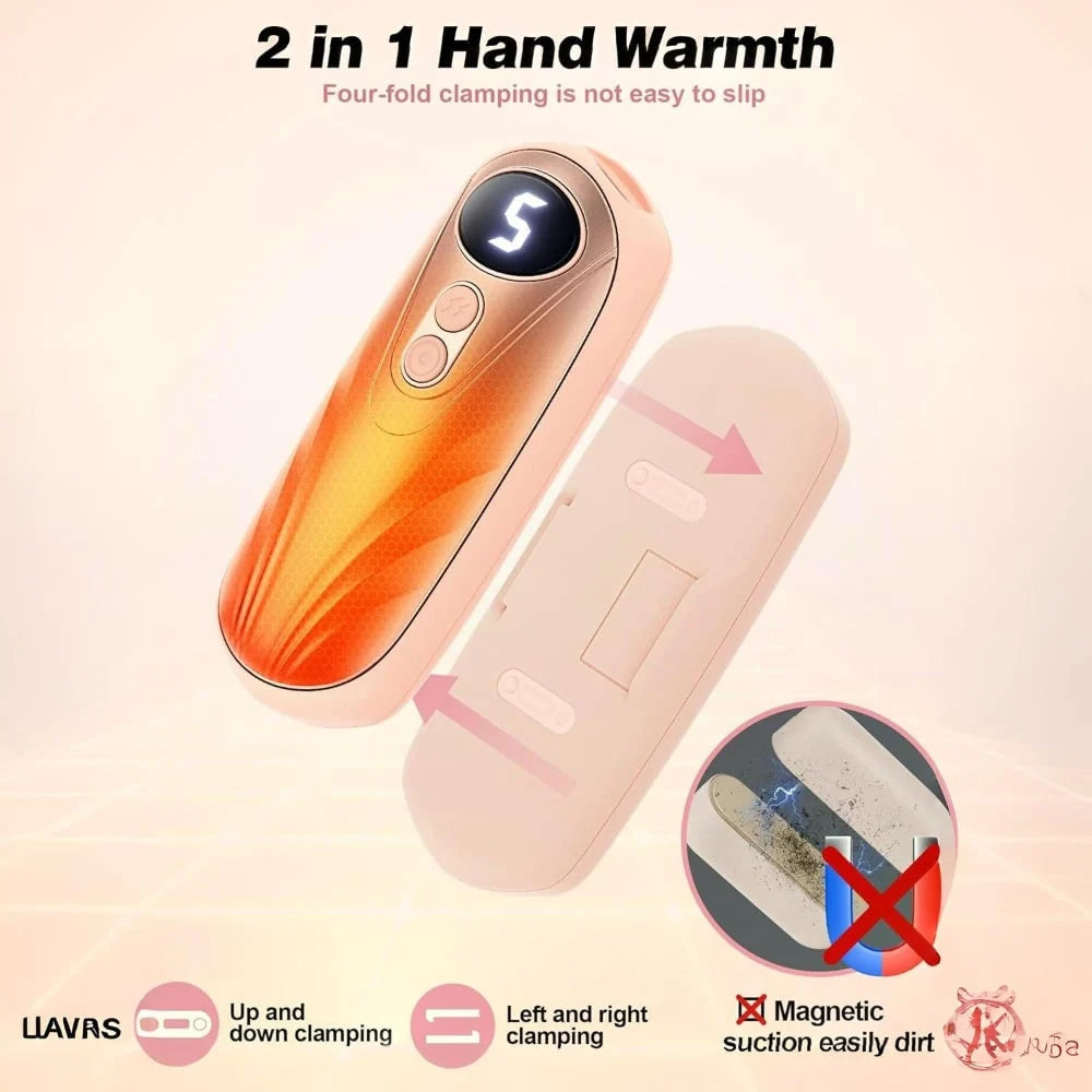 Hand Warmers Rechargeable Digital Display Set of 2