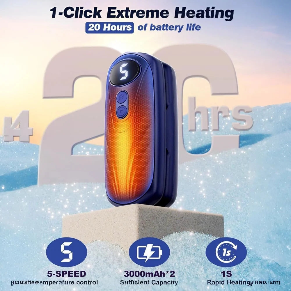 Hand Warmers Rechargeable Digital Display Set of 2