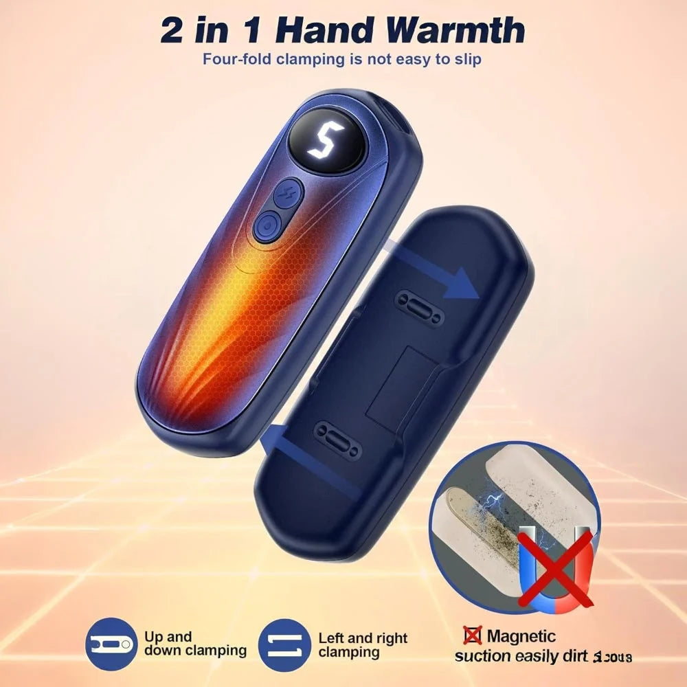 Hand Warmers Rechargeable Digital Display Set of 2