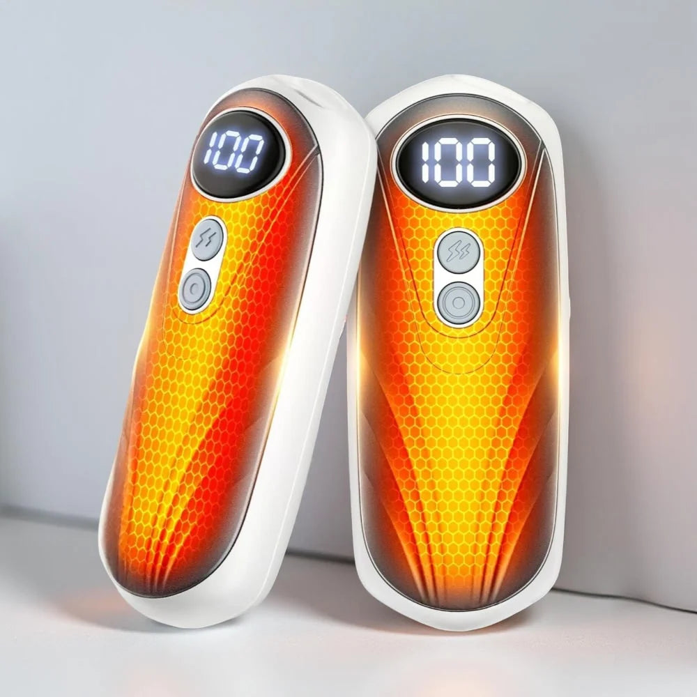 Hand Warmers Rechargeable Digital Display Set of 2