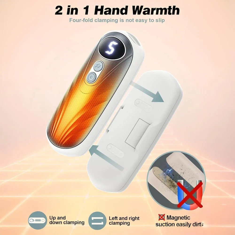 Hand Warmers Rechargeable Digital Display Set of 2