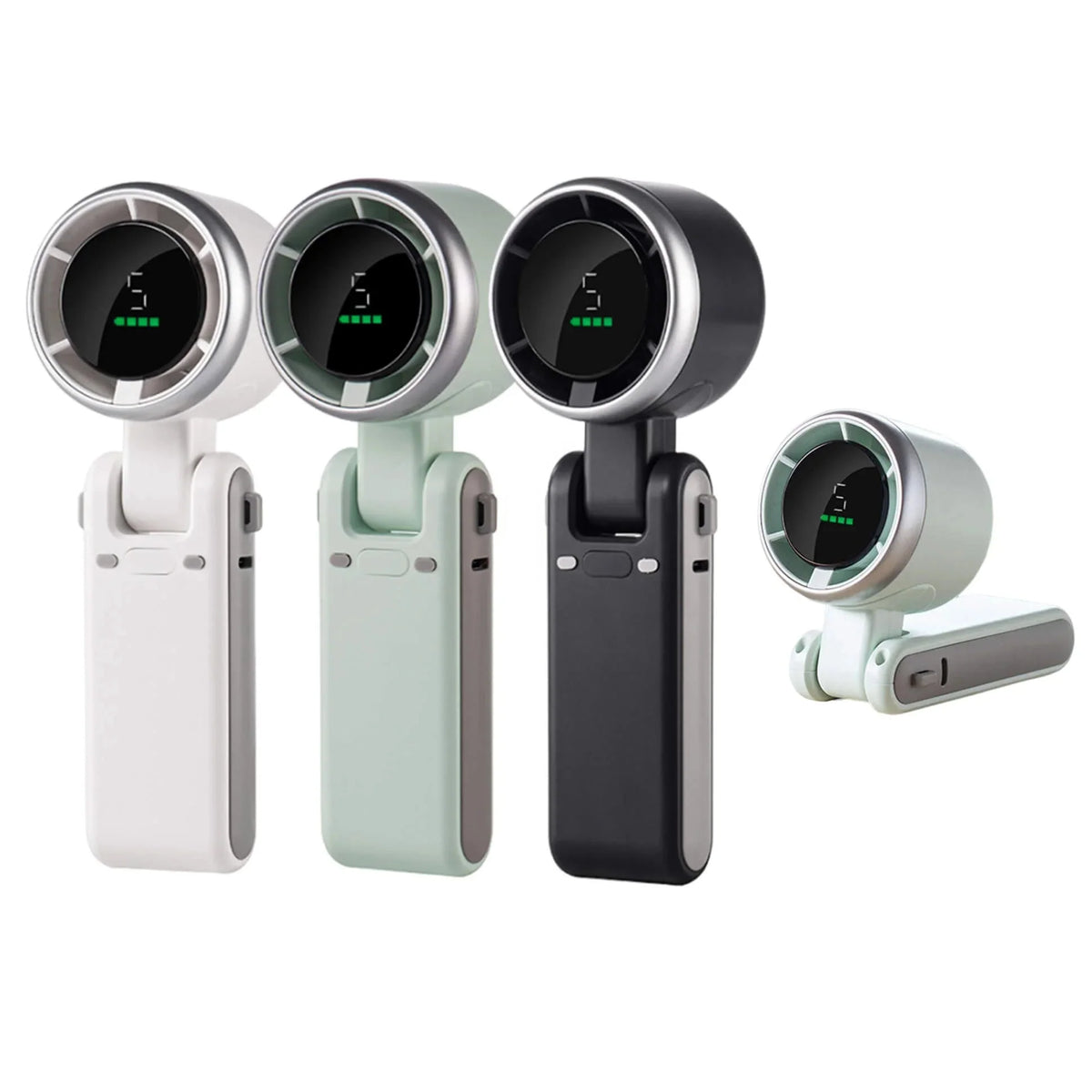 Handheld Fan Foldable Rechargeable 5-Speed Digital Display