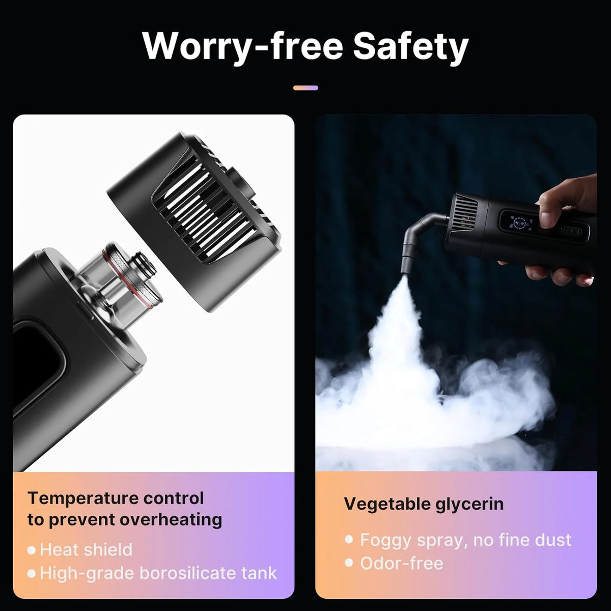 Handheld Fog Machine Battery Operated Remote & Color Screen
