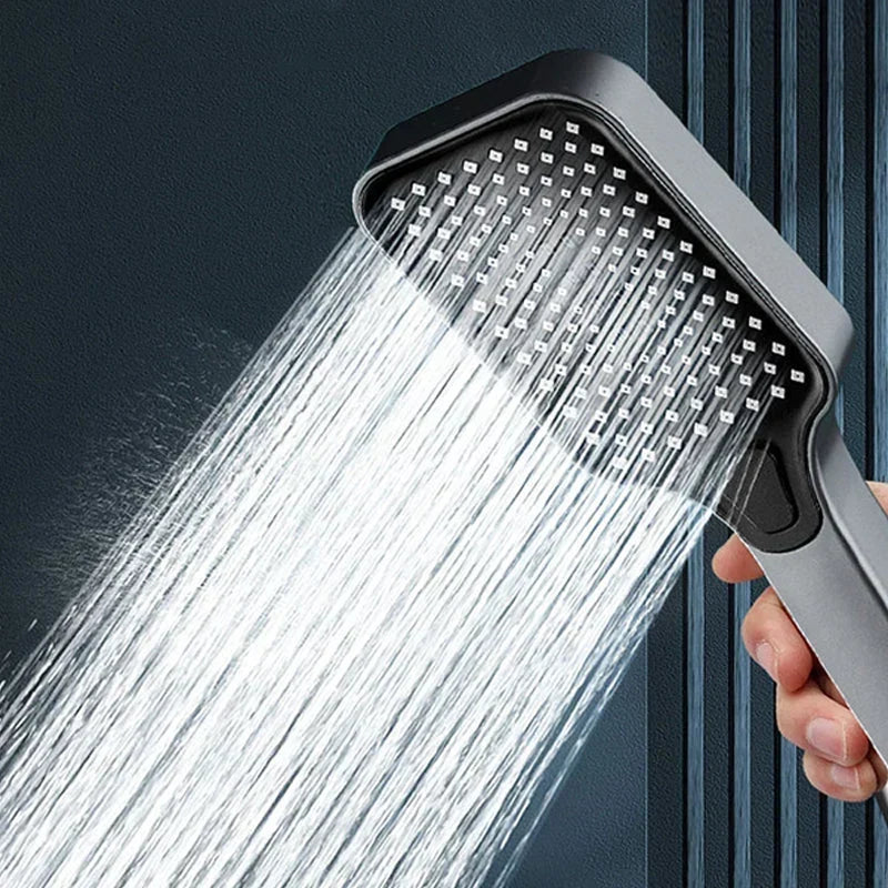 Handheld Shower Head Pressure-Boosting 4 Spray Modes Finger-Clean Nozzles