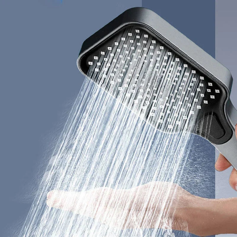 Handheld Shower Head Pressure-Boosting 4 Spray Modes Finger-Clean Nozzles