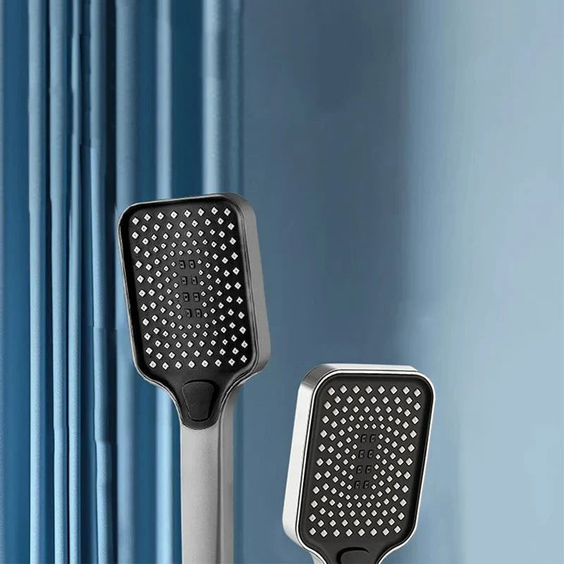 Handheld Shower Head Pressure-Boosting 4 Spray Modes Finger-Clean Nozzles