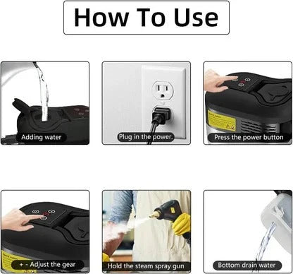 Handheld Steam Cleaner Adjustable Steam Settings 5 Brush Attachments