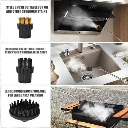 Handheld Steam Cleaner Adjustable Steam Settings 5 Brush Attachments