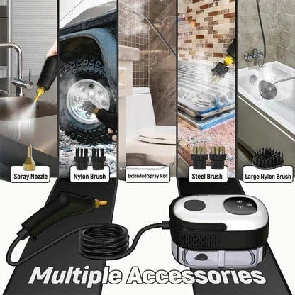 Handheld Steam Cleaner Adjustable Steam Settings 5 Brush Attachments