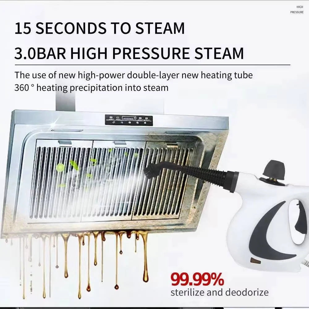Handheld Steam Cleaner High-Pressure Chemical-Free With 4 Attachments