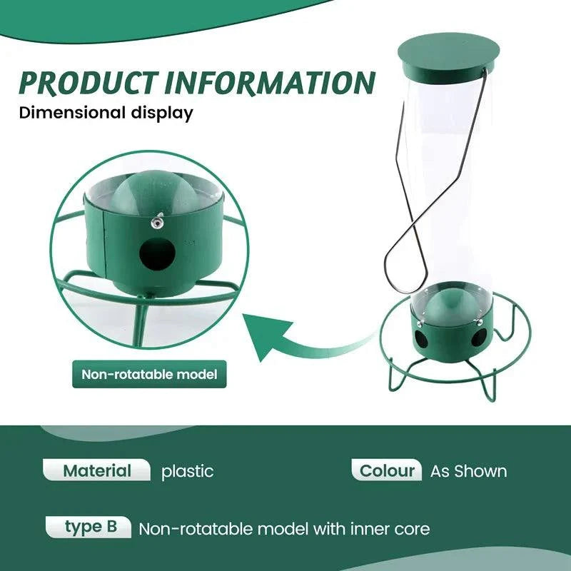 Hanging Bird Feeder Squirrel-Proof Polycarbonate & Metal 5 lb