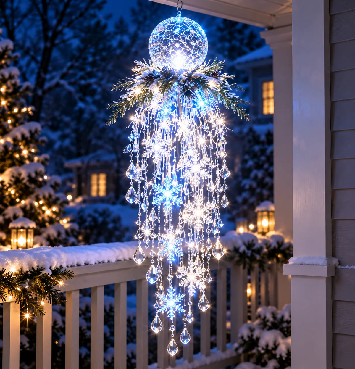 Hanging Christmas Lights Cascading LED Battery Powered Remote Control