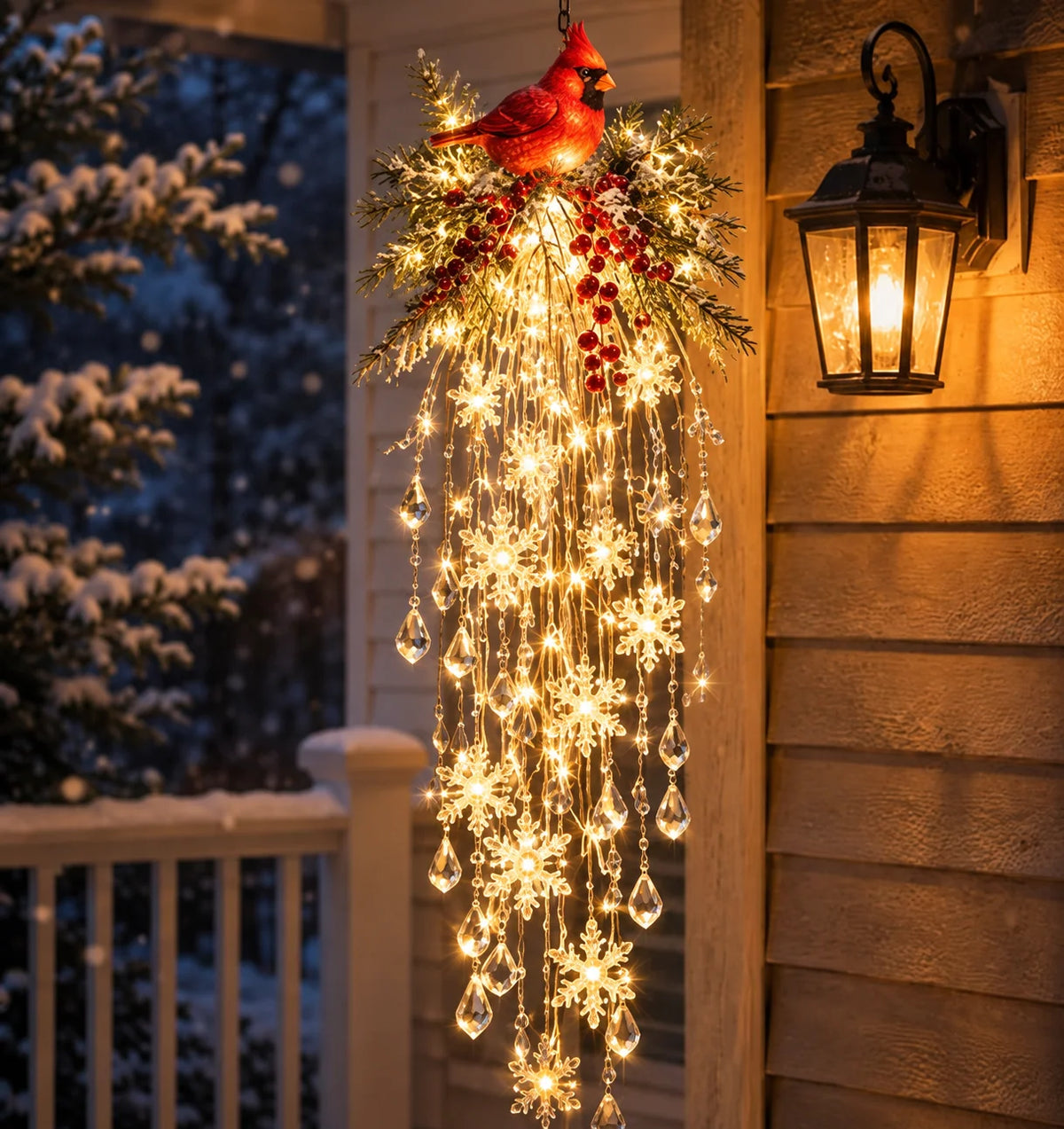 Hanging Christmas Lights Cascading LED Battery Powered Remote Control