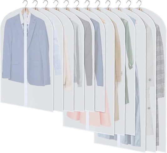 Hanging Garment Covers Full-Length Zipper Dust Protection 24-Pack