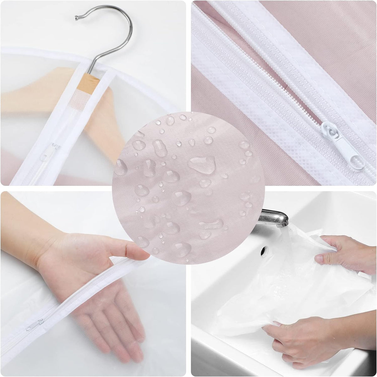 Hanging Garment Covers Full-Length Zipper Dust Protection 24-Pack
