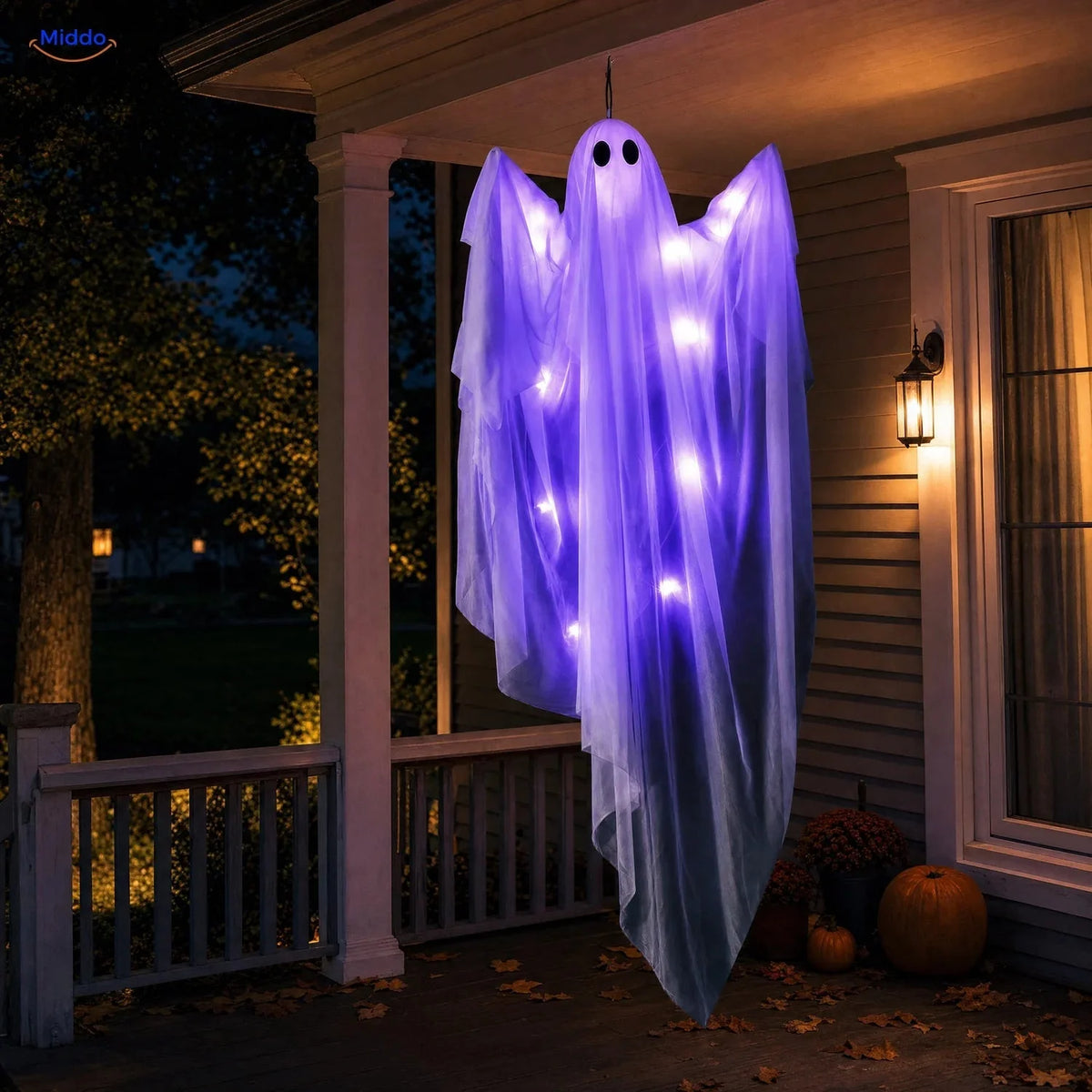 Hanging Ghost Decoration LED Light Options 46.9-Inch Drape