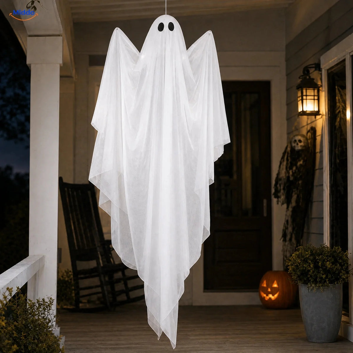 Hanging Ghost Decoration LED Light Options 46.9-Inch Drape