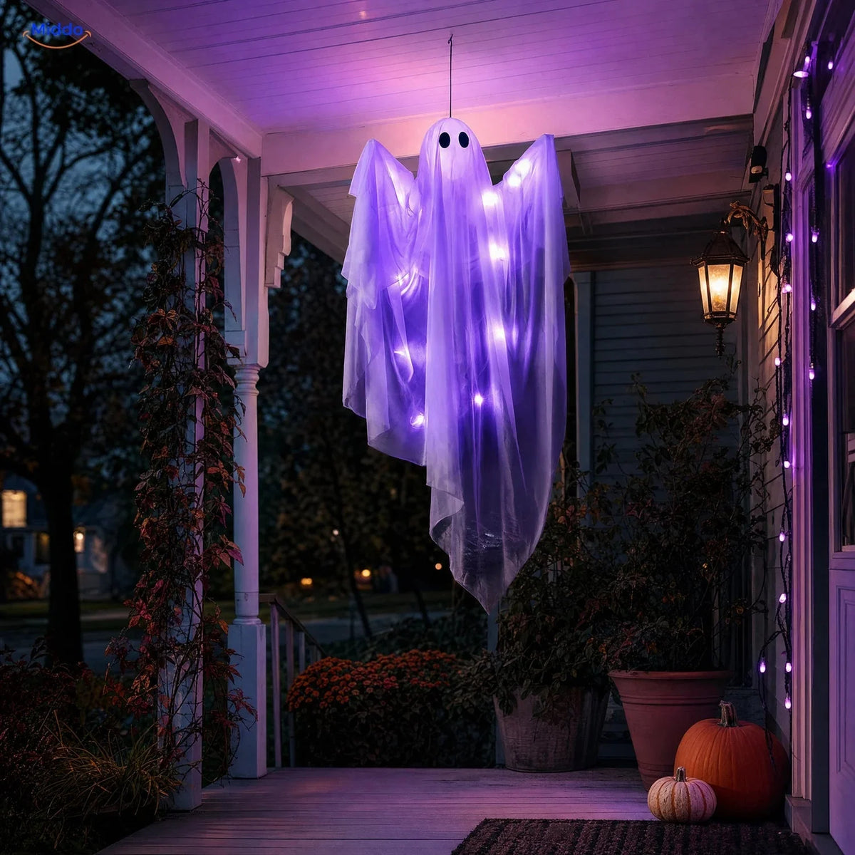 Hanging Ghost Decoration LED Light Options 46.9-Inch Drape