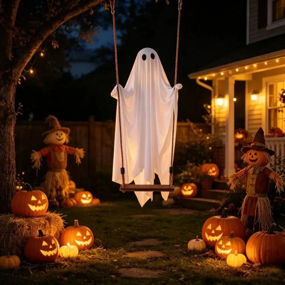 Hanging Ghost Decoration LED Remote Brightness Control Indoor & Outdoor