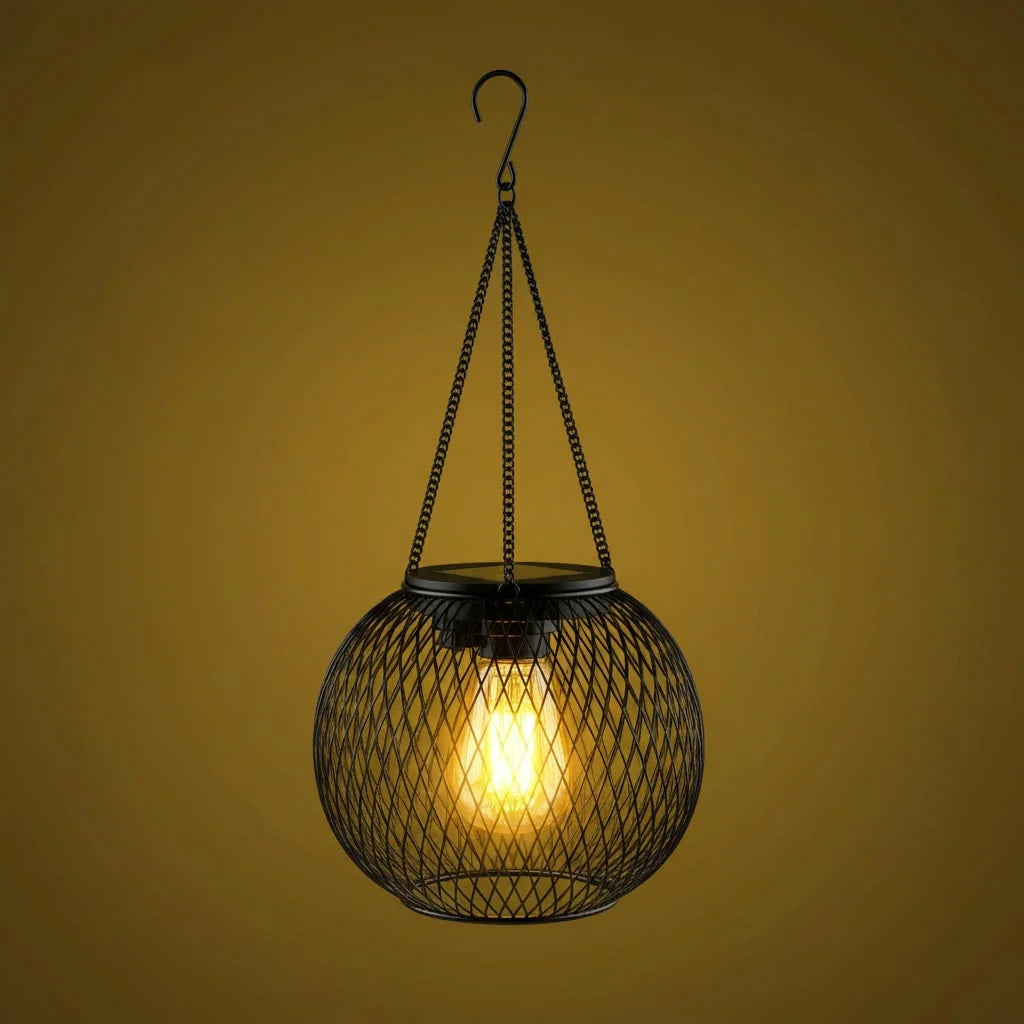 Hanging Lantern Solar-Powered Metal Wire Mesh