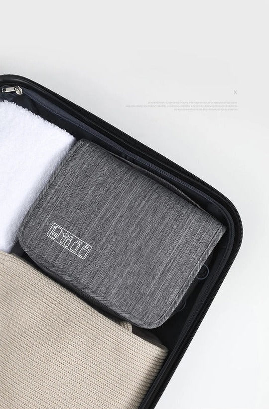 Hanging Toiletry Bag Built-In Hook & Zippered Pockets