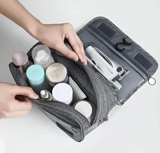 Hanging Toiletry Bag Built-In Hook & Zippered Pockets