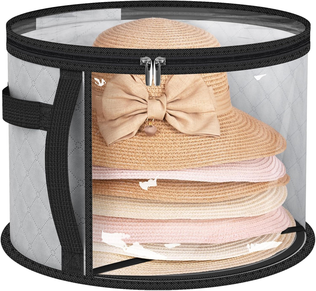 Hat Storage Organizer Clear Panels Holds 5–7 Wide-Brim Hats
