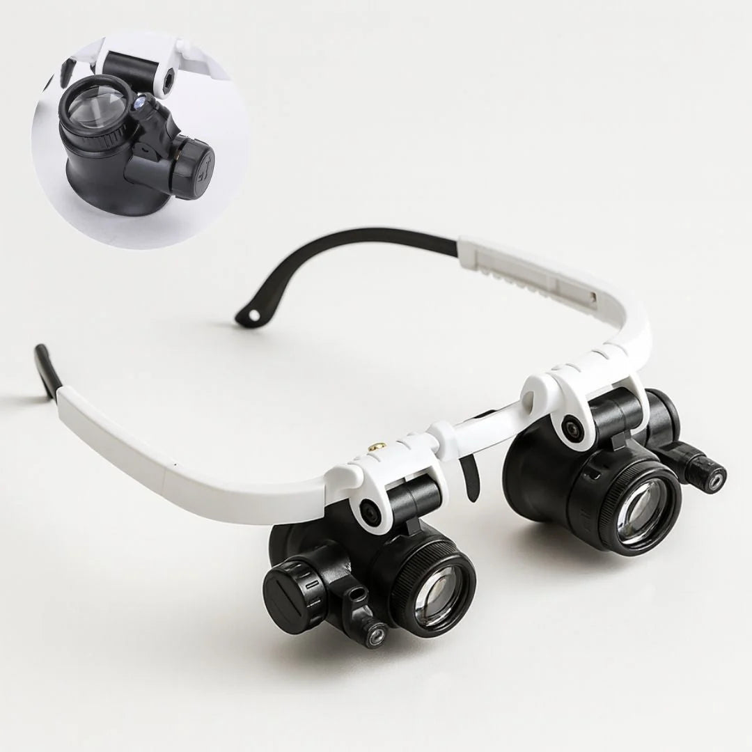 Headband Magnifying Glasses Interchangeable Lenses LED Lights
