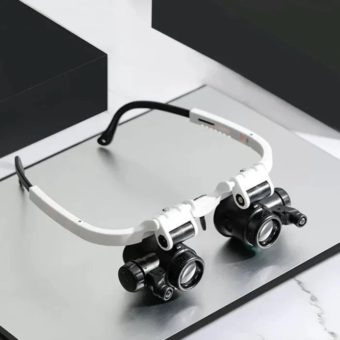Headband Magnifying Glasses Interchangeable Lenses LED Lights