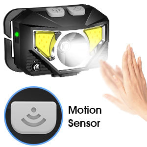 Headlamp Rechargeable Motion Sensor Water-Resistant 2-Pack