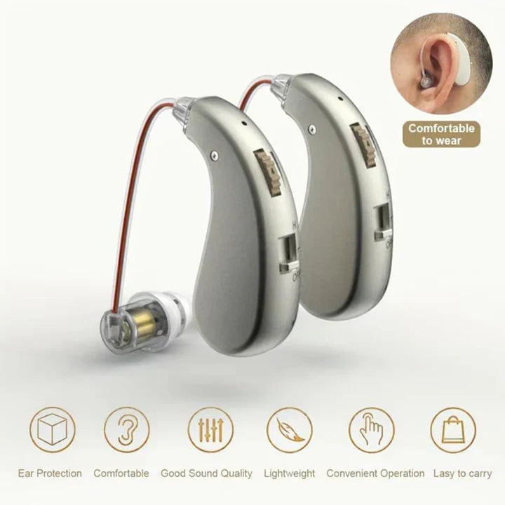 Hearing Amplifier Behind-the-Ear Rechargeable Wireless Audio Streaming