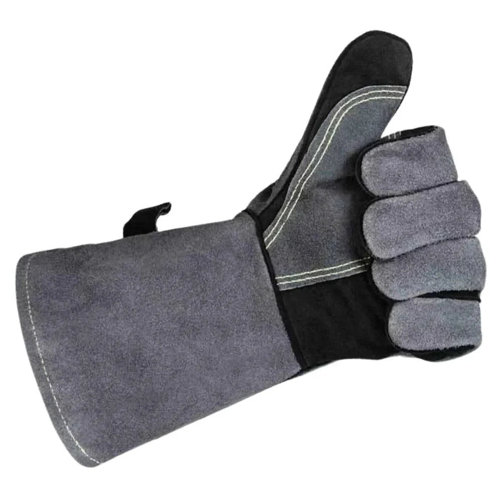 Heat-Resistant Gloves Cowhide Leather 16-Inch Cuffs 932°F Rated