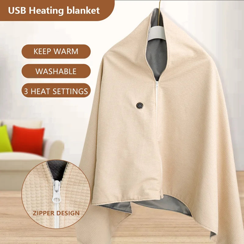 Heated Blanket 8-Zone USB-Powered 3 Heat Settings