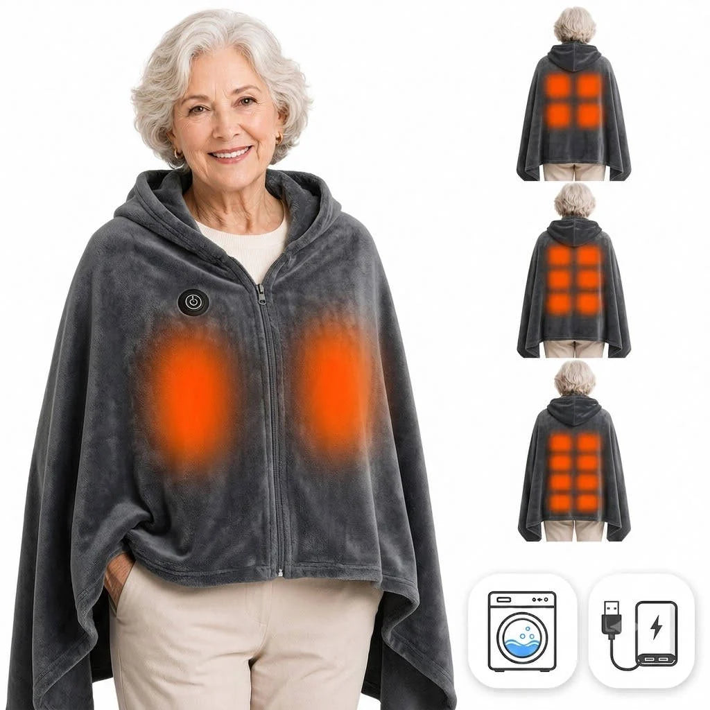 Heated Blanket Hooded Wearable Cordless 9-Zone Heating