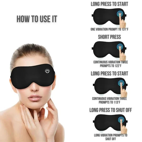 Heated Eye Mask Rechargeable Cordless Three Heat Levels
