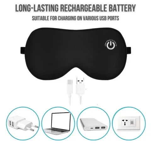 Heated Eye Mask Rechargeable Cordless Three Heat Levels