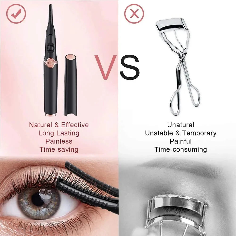 Heated Eyelash Curler Rechargeable 3 Temperature Settings, Fast Heat-Up
