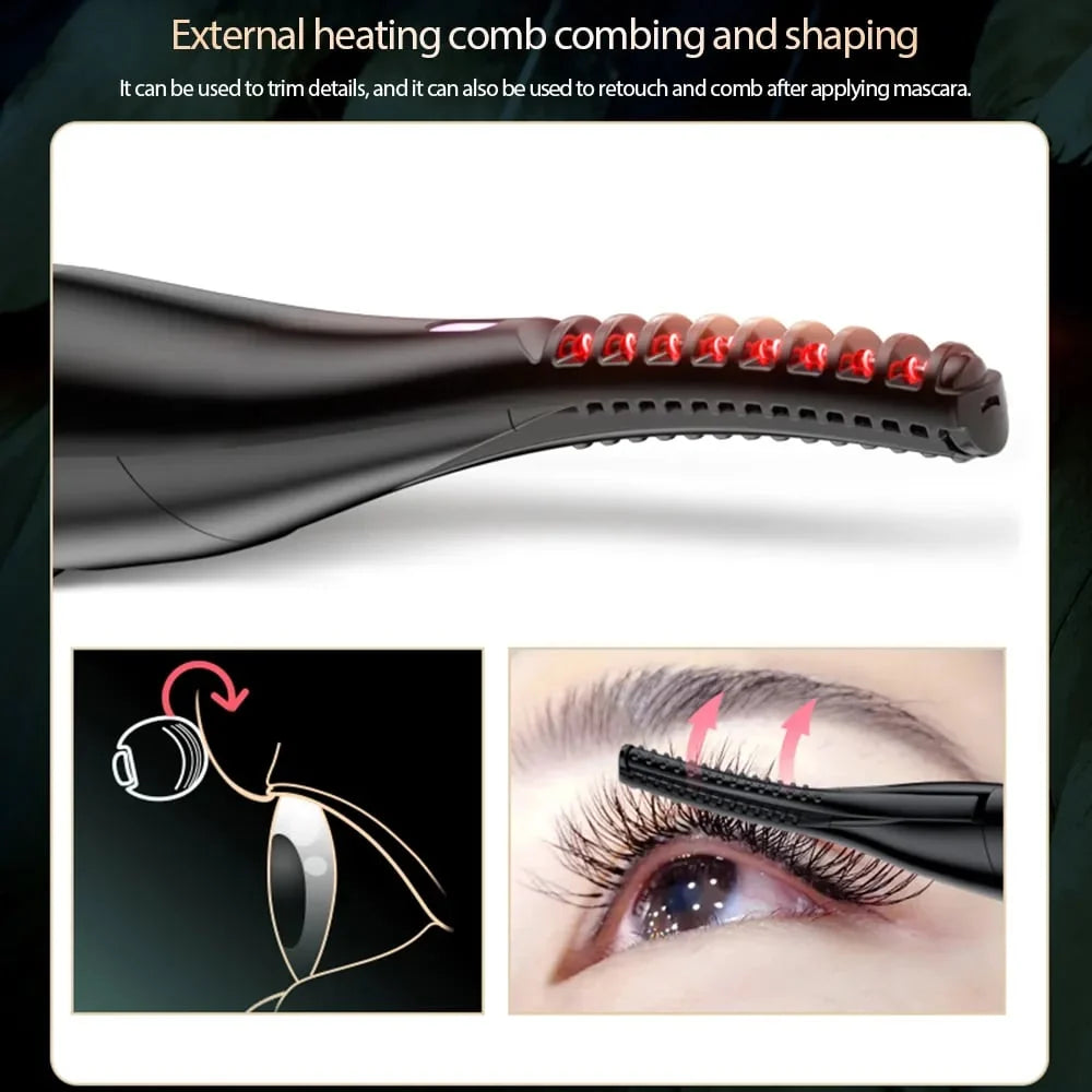 Heated Eyelash Curler Rechargeable 3 Temperature Settings, Fast Heat-Up
