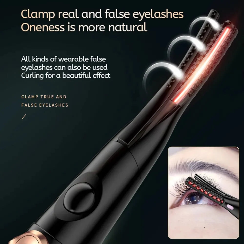Heated Eyelash Curler Rechargeable 3 Temperature Settings, Fast Heat-Up