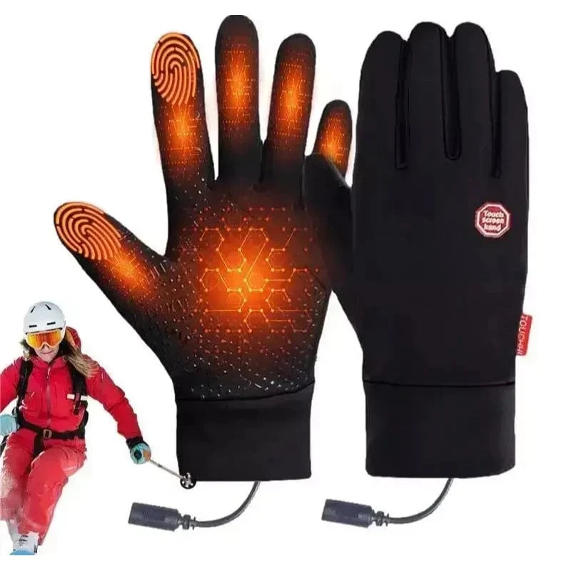 Heated Gloves Electric Heating Touchscreen-Compatible Non-Slip Grip