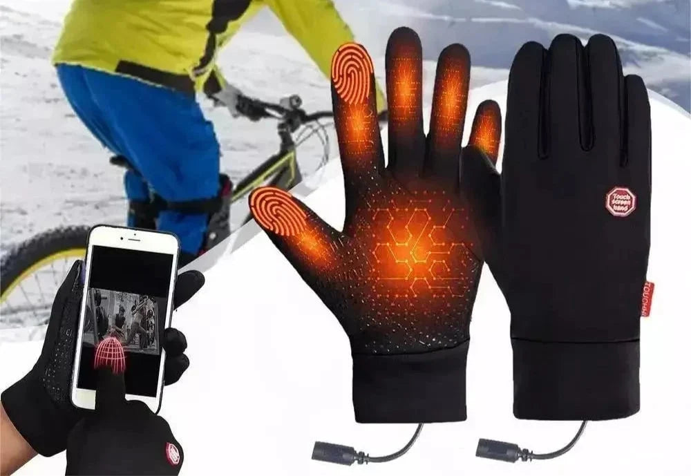 Heated Gloves Electric Heating Touchscreen-Compatible Non-Slip Grip