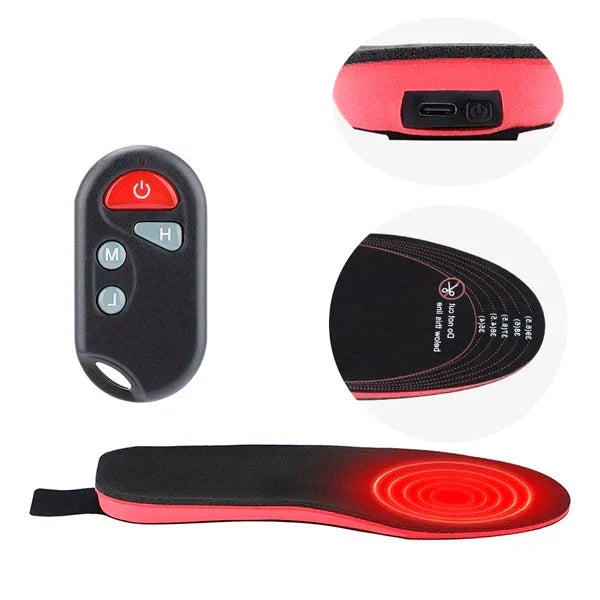 Heated Insoles Rechargeable Wireless Remote Control 3 Heat Settings