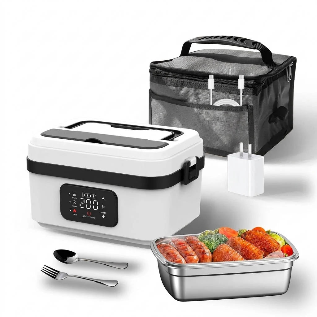Heated Lunch Box Cordless Stainless Steel Leakproof