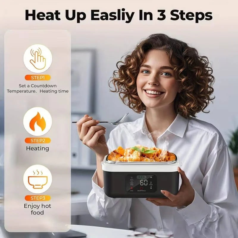 Heated Lunch Box Cordless Stainless Steel Leakproof