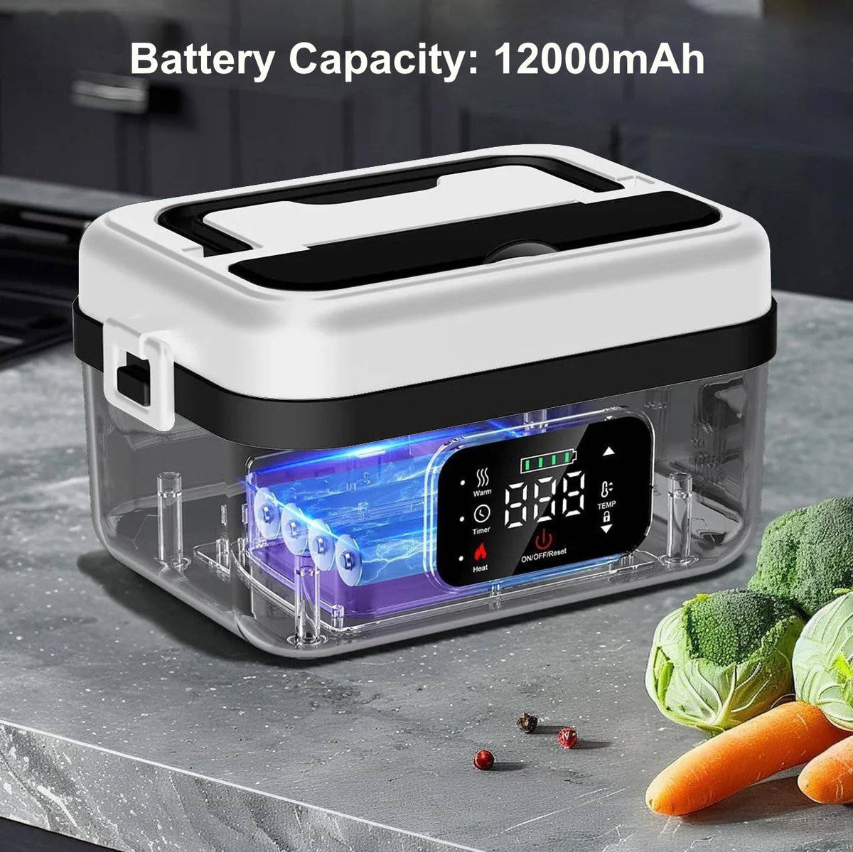 Heated Lunch Box Cordless Stainless Steel Leakproof