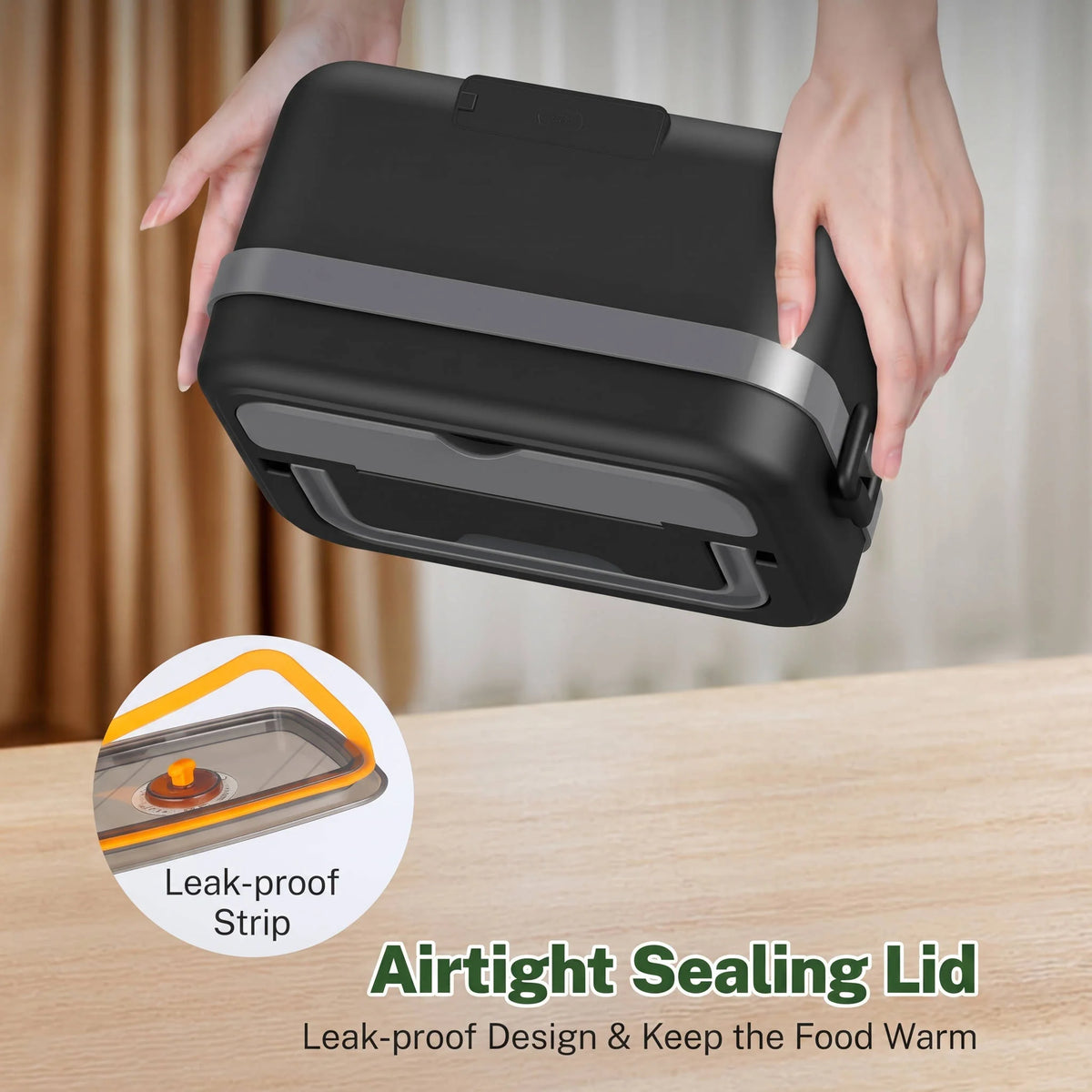 Heated Lunch Box Cordless Stainless Steel Leakproof