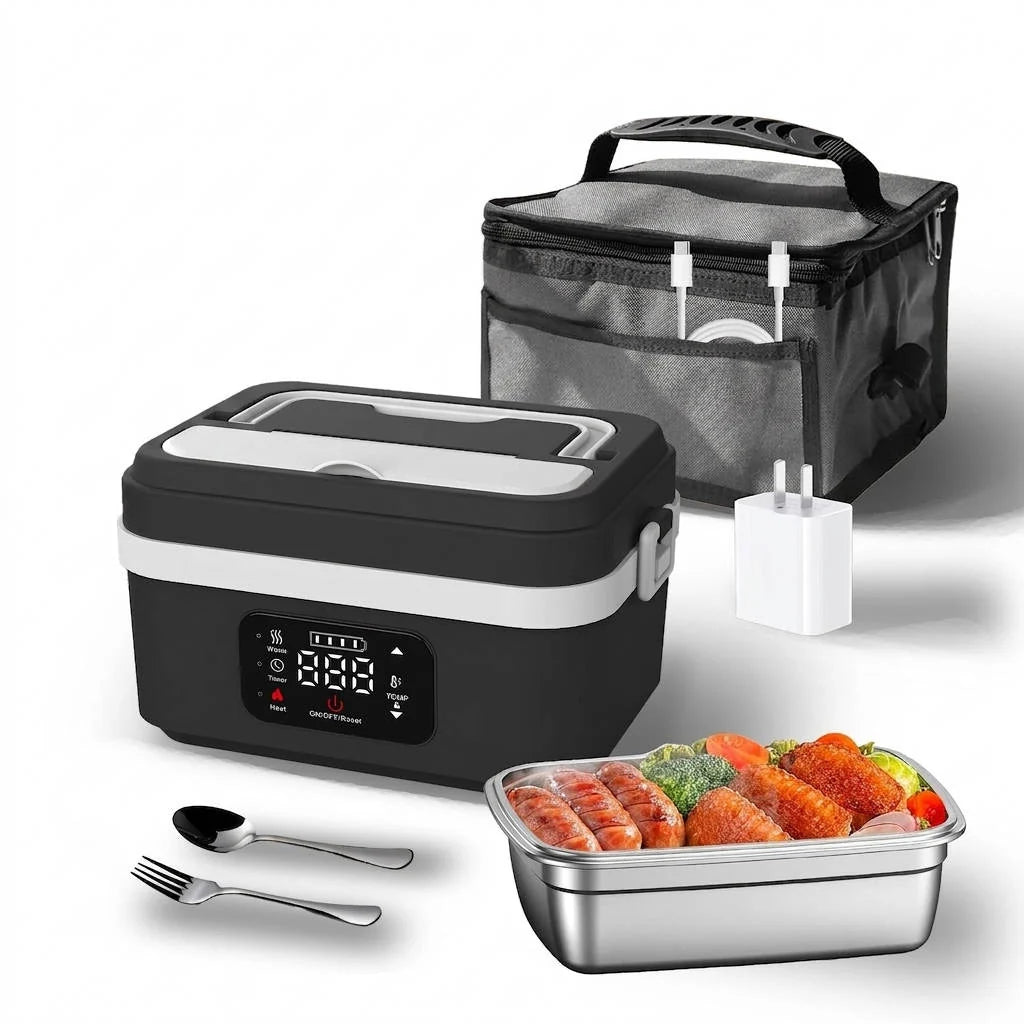 Heated Lunch Box Cordless Stainless Steel Leakproof