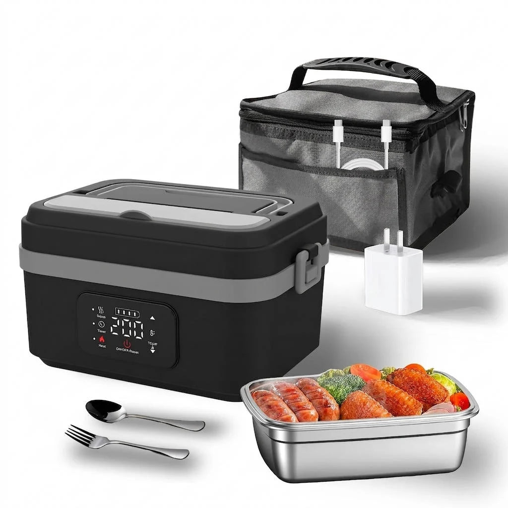 Heated Lunch Box Cordless Stainless Steel Leakproof