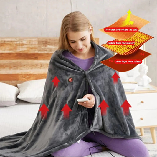 Heated Shawl USB-Powered 3 Heat Settings Removable Washable Cover