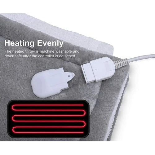 Heated Throw Blanket Six Heat Settings Auto-Off Timer